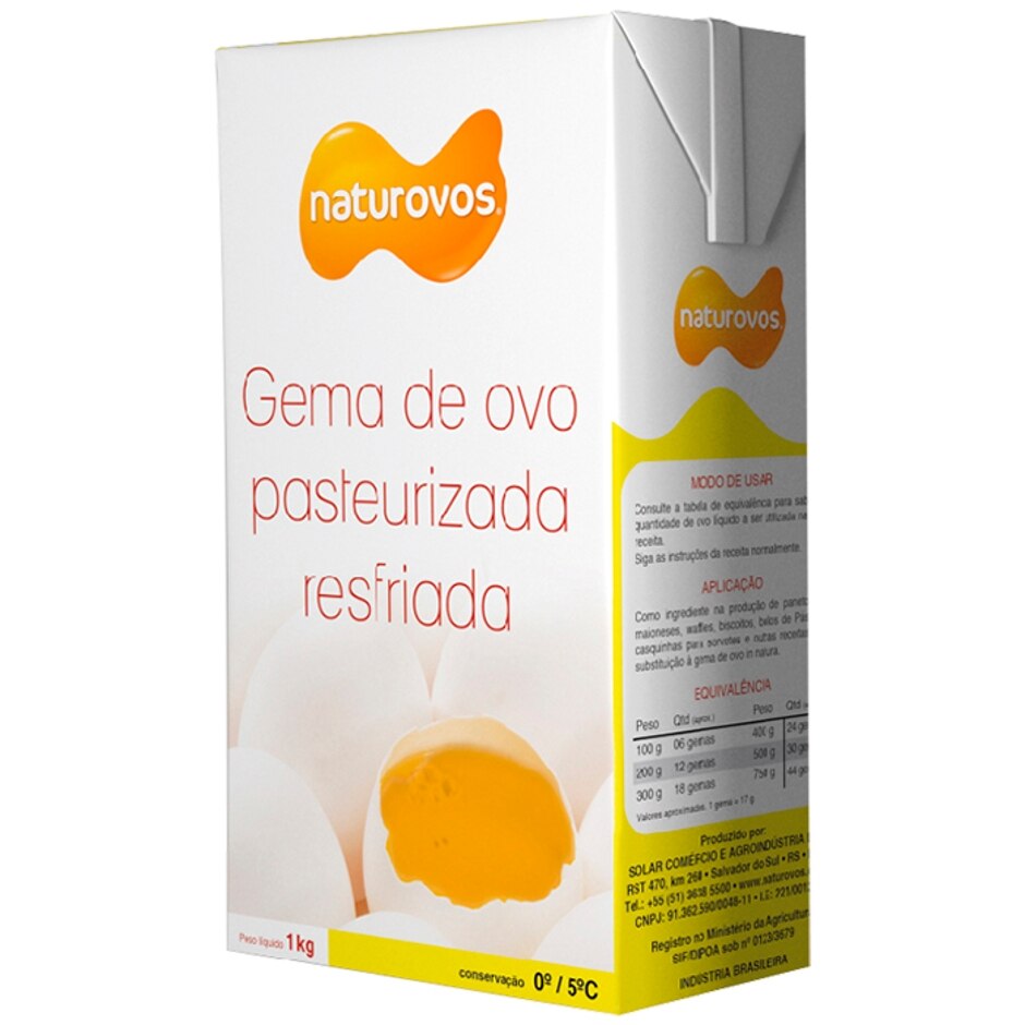 GEMA DE OVO PASTEURIZADA RESFRIADA NATUROVOS 1KG
